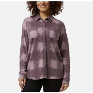 32 Degrees HEAT Large Womens Button Front Shirt Pink Plaid